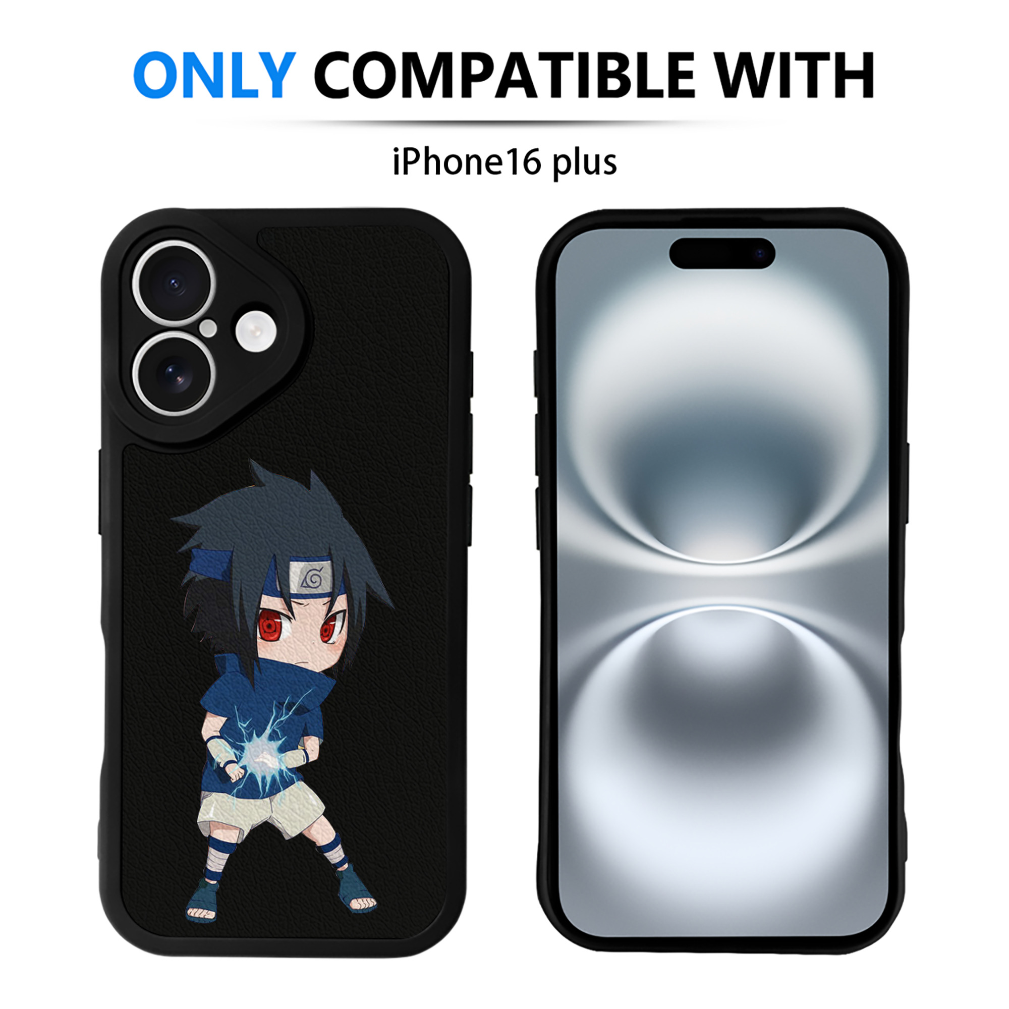 （画像用） NARUTO -ナルト- うちは サスケ Uchiha Sasuke 【iPhone 16シリーズ対応】シリコンスマホケース（レザー調） 材質：シリコン